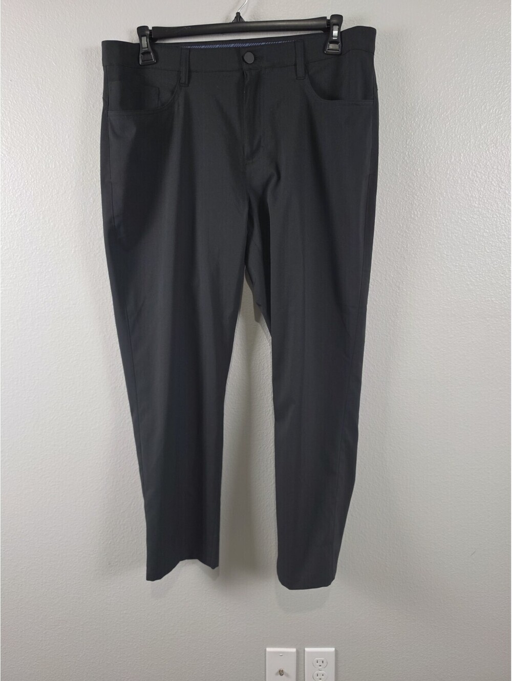 Mens ROUNDTREE & York Performance Pants 36x29 Black Comfort Waist